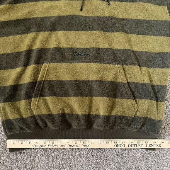 Volcom Large Volcom Throw Exeptions Pullover Hoodie - Fleece Green Striped - Picture 12 of 13